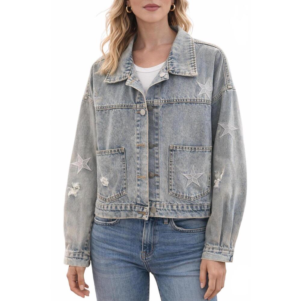 NEW NASH GREY star struck jacket in denim
